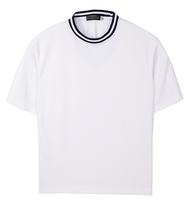 ELLE HOMME Casual Short Sleeve Crew Neck T-Shirt Solid Color Polyester Top W8K913