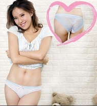 $128@3 包平郵 (BBC-087) 女裝內褲( S/M/L) 條子蕾絲拼接比堅尼款 前:混棉彈性面料 後:網紗 喱士 蕾絲花邊  Small Medium Large Front: Cotton