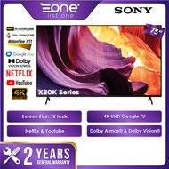 Sony 75 Inch 4K UHD Google TV KD-75X80K | Netflix &amp; Youtube | Voice Search | X80K Sony Smart TV