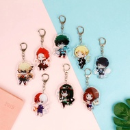 Anime My Hero Academia Keychain Todoroki Shouto Cosplay Transparent Acrylic Keyring Bag Pendant Charms Jewelry Fans Gifts