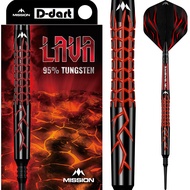 MISSION SOFT TIP DART - 20G LAVA Black Red Electro Plate 95% Tungsten DART Set Original Electronic D