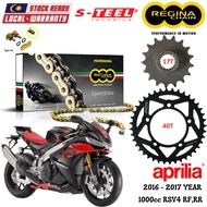 APRILIA 1000cc RSV4 RF, RR Full Set Regina SPORTBIKE Chain 525 ZRP Steel Sprocket Sets