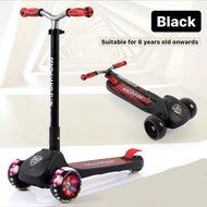 SG SELLER~ Premium 6cm LED Lighted Foldable 3 Wheels Scooter for Bigger build Kids/Adult