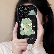 case oppo a17 a17k a35 2021 a54 4g a58 4g black dino bear - hijau oppo a54 4g