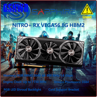 GSHWR มือสอง Sapphire NITRO + RX VEGA 56 8G HBM2 OC การ์ดจอ GPU Radeon RX VEGA56 HBM2การ์ดจอเดสก์ท็อปพีซี AMD เกมคอมพิวเตอร์ OYKGF