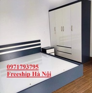 Combo 3 món giường tủ gỗ MDF phủ melamine