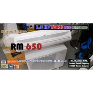1.5HP Wall Type York Used Aircond / Second-hand / Klang Valley / Non-inverter / R22