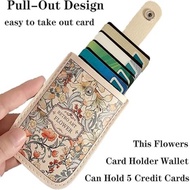 Advanced Pull-out Card Holder 5 Slot Card Storage Credit Card Flowers Small Woman Wallet Slim Wallet