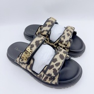 dior迪奧/38.5碼/豹紋魔術貼涼鞋/ 無附件