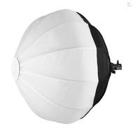 50cm/ 19.7in Lantern Softbox Spherical Collapsible Soft Box Quick-Install with E27 Socket Carry Bag 