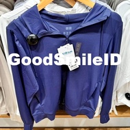 jastip women jaket airism hoodie mesh uv wanita jacket sweat uniqlo - blue68 xs