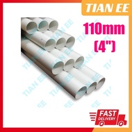 TIANEE (1Feet/Kaki) UPVC Pipe 110mm SWV Drainage Pipe Paip Air Putih White UPVC Spec Made in