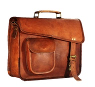 Men's Genuine Leather Small Briefcase Messenger Satchel I pad Tablet Bag 13 inch