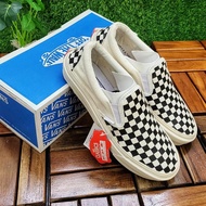 Best! Sneakers Old Skool Black White Vns slip on Chess Motif bw Vans SK Eight Low