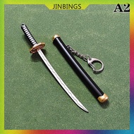 JINBINGS 15CM Eight Color Mini Roronoa Zoro Sword Keychain For Men Buckle Toolholder Scabbard Katana