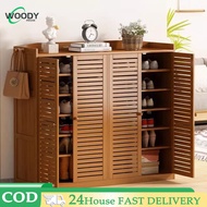 Bamboo Shoe Cabinet Shoes Rack Cabinet Storage Cabinet Wooden Shoe Cabinet with Door