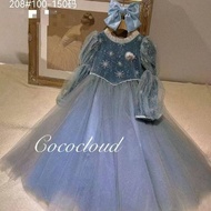 Elsa Princess Dress Autumn Winter High-End Western Style Little Girl elsa elsa Long Dress elsa Dress