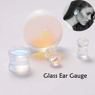2 Piece Glass Earring Gauge Plug Ear Lobe Piercing 6-25mm Unisex