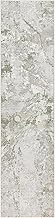 Town & Country Luxe Opaline Bold Marble Runner Area Rug with Glam Metallic Ribbed Texture Pile, Sage