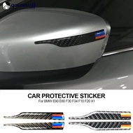 QUENNA 1Pair Car Carbon Fiber Rearview Mirror Anti-rub Strip Protector Anti-collision Sticker Accessories For BMW E90 E60 F30 F34 F10 F20 X1 B3R6