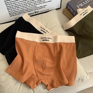 Pure Cotton Men's Underwear Men's Boxer Briefs Threaded Simple Boxer Breathable Comfortable Shorts S