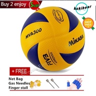 <901>Mikasa MVA 300 Volleyball Soft PU Volley Ball MVA300 Size 5 free with needles and toe pads and