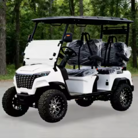 Factory Street Legal Electric Golf Cart With 14-Inch Off-Road Tires Go Kart Adult Top Basket Seats W