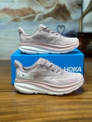 HOKA ONE ONE Clifton 9 防滑減震耐磨低幫 跑步鞋女款粉色