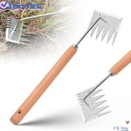 JONY1EC Hand Weeder Tool, Digging Tools Wooden Rake, Home&amp;Garden Farmland Portable Stainless Weed Dandelion Remover