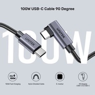 3米 USB Type-C PD100W USB-C 快充線 90度轉角接頭連數據傳輸功能