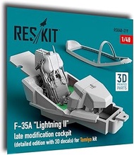 Reskit RSU48-0219 1/48 F-35A Lightning II Cockpit (Detailed Edition with 3D Decals) for Tamiya kit (