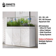 2ft 3ft 4ft 5ft 6ft Ultra CC Goldfish Aquascape Stream Fish Tank Aquarium Sump Set 超白金鱼草溪流缸