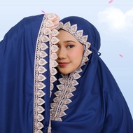 KATUN ORIGINAL Mukena 2 in 1 Adult Plain Lace Motif Premium Cotton Luxury Latest Teenage Women 224 D