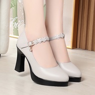 Waterproof Platform Leather Cheongsam Shoes - Ideal for Mothers & Stage Performances
