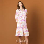 Shaka SS23 Sam Phan Bok Midi Dress เดรสผ้าฝ้ายแขน 4 ส่วน สีสันสดใส เทคนิคมัดย้อม DS-8230301