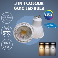 Led Bulb 7W Spot/Eyeball GU10 Bulb 3IN1 COLOUR Direct Current (AC) 240V