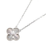 【二手】梵克雅寶 (Van Cleef & Arpels) 復古 Alhambra 璣鏤項鍊 1PD 項鍊 VCARP6L800 頸圍 37/41.5cm K18WG（白K金）