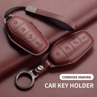 Leather Car Key Cover Case For BYD ATTO 3 Dolphin SEAL Remote Key Car ready stock BYD ATTO 3 Dolphin