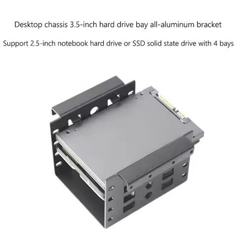 4 Bay 2.5 inch to 3.5 inch Drive SSD Adapter Bracket SSD Hard Drive Caddy Chassis Internal Mounting 