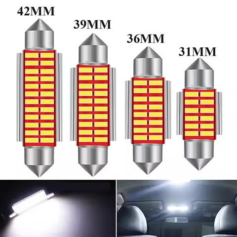 2pcs C5W C10W Festoon 31MM 36MM 39MM 41MM 42MM Led Bulb Canbus 6411 6418 Car Interior Dome Light Rea