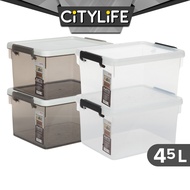 Citylife 45L PIATTO Transparent Organizer Stackable Storage Container Box X-6270