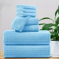 8 Pcs Bath Towel Set - 4 Washcloths 2 Face Towels & 2 Bath Towels - Absorbent & Quick Dry Ideal for 