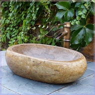 Natural Stone Sink Cobblestone Wash Basin Stone Table Basin Sink Garden Pool