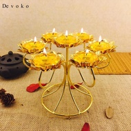Devoko Retro Style Lotus Stand Rank Ghee Lamp Holder Candlestick Temple Ancestral Hall Fengshui Deco