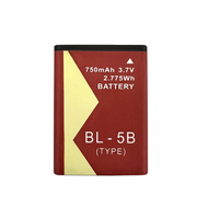 【KiTBEEZ BL-5B Battery】for KP-1/ KC-2/ KF-1/ KF-2 Camera 750mAh Lithium Battery for 4K Selfie CCD Ca