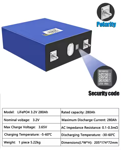 1-32PCS LiitoKala 3.2V 280Ah Lifepo4 battery Grade A 12V 24V 36V 48V Rechargeable Battery Pack EU US