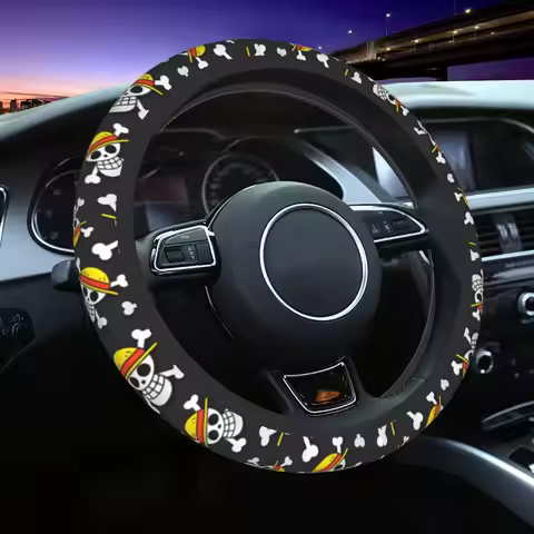 Japan Anime Zoro Skull Car Steering Wheel Cover Soft Auto Steering Wheel Protector Colorful Car-styl