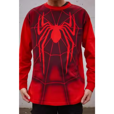 Spider-Man Tobey Maguire Cosplay Red Long Sleeved T-shirt Undershirt Costume New