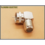F Type Right Angle 90 Degree M/F Coax Cable TV Adapter Connector