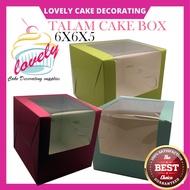 KOTAK KEK SEGI EMPAT Cake Box WITH Window L SHARP6X6X5  , Kuih Lapis Box /BOX//Cake box 6 inch/kitchenware/home living